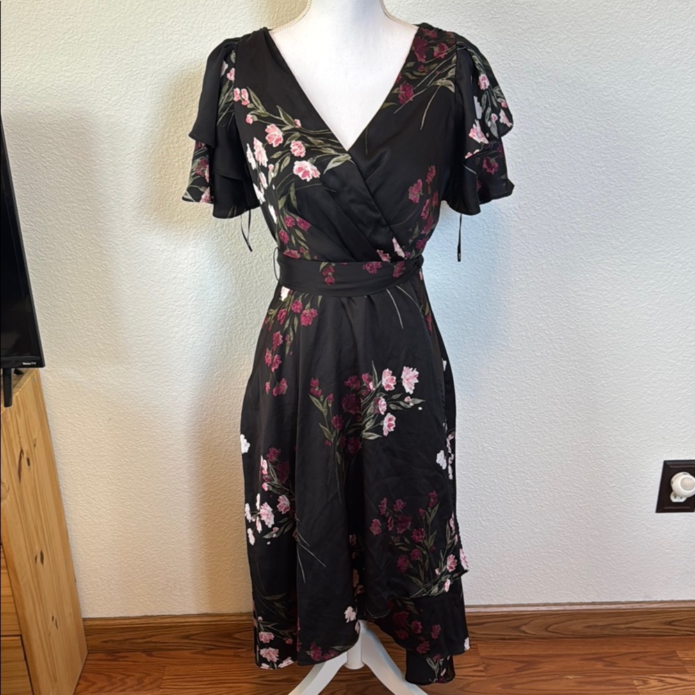 Floral Black Dress